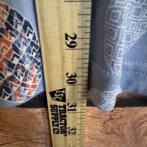 Caribbean Hawaiian Shirt XL Men’s Blue Pineapple Short Sleeve Supima Button Up - Picture 5 of 8